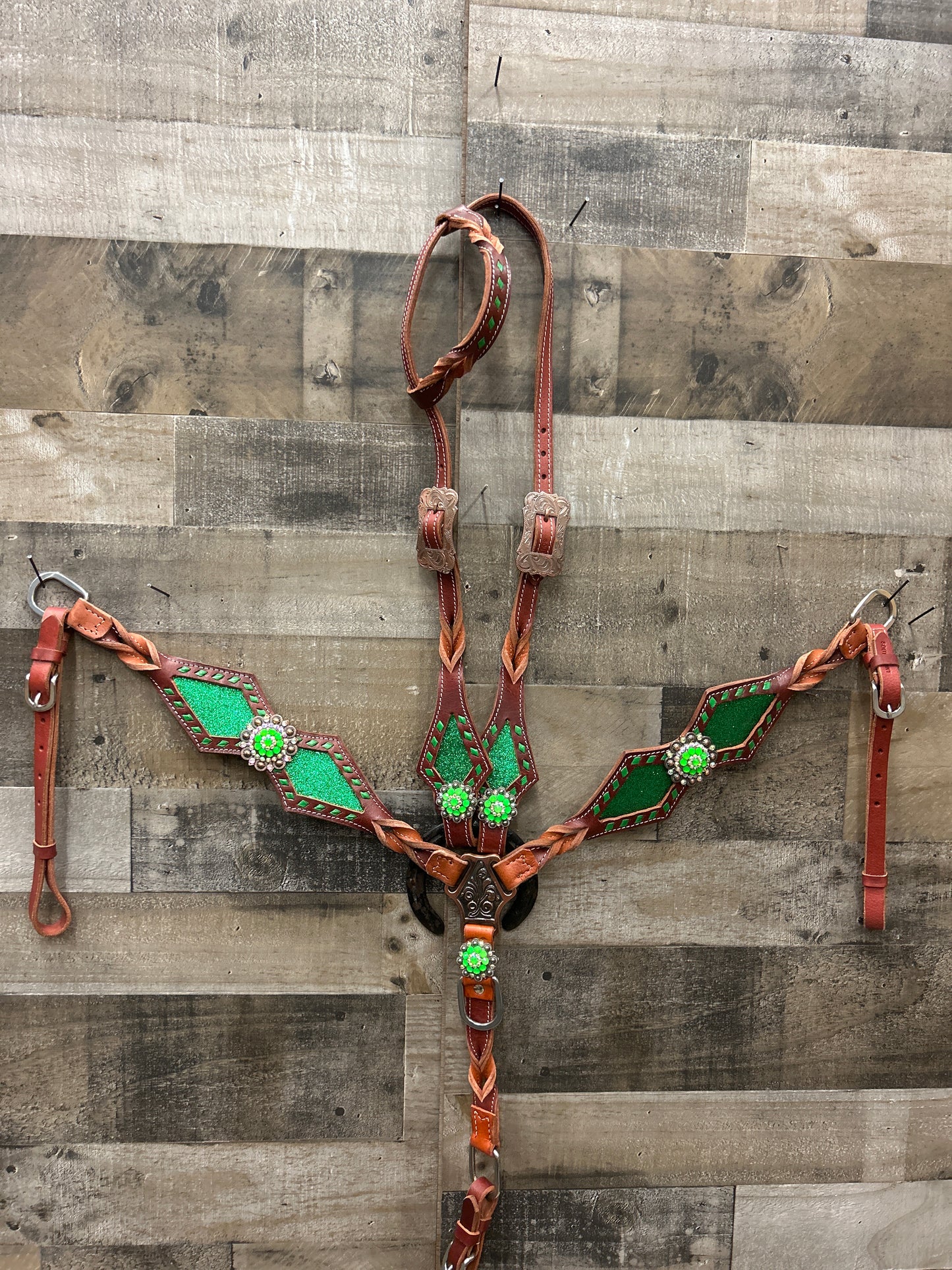 Latigo Leather Tack Set With Glitter