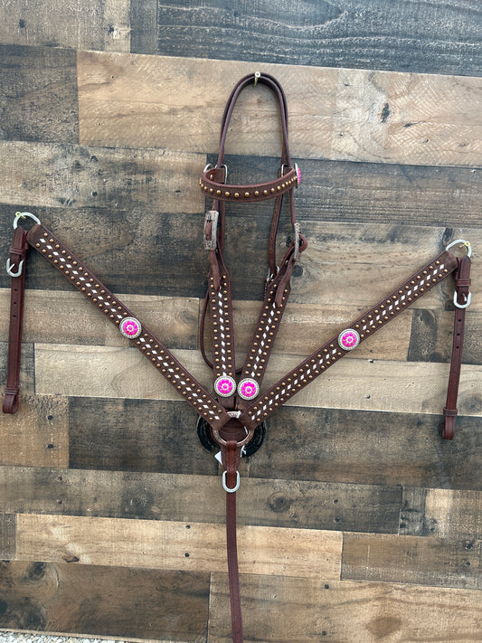 Roughout Leather Tack Set