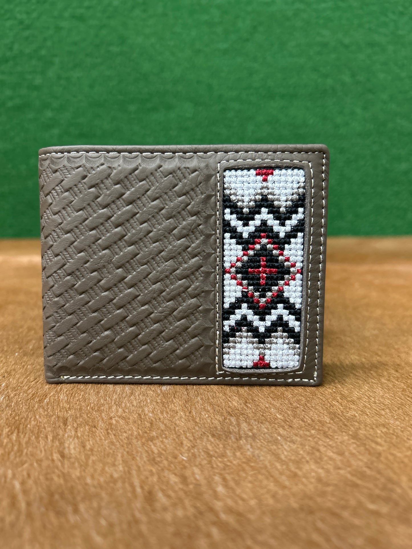 Men’s  Leather Wallet With Embroidery