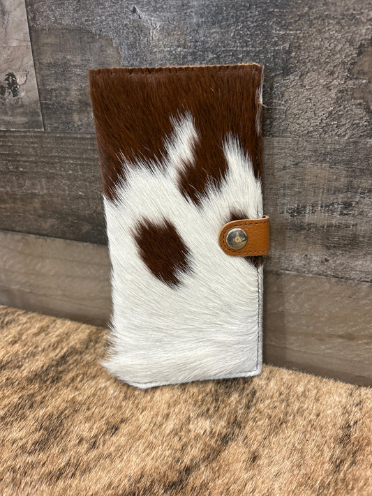 100% Leather With Cowhide 4x9 Checkbook Cover