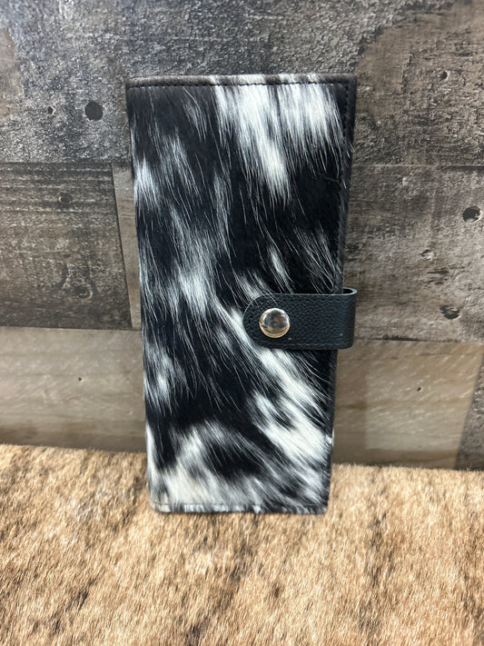 100% Leather With Cowhide 4x9 Checkbook Cover