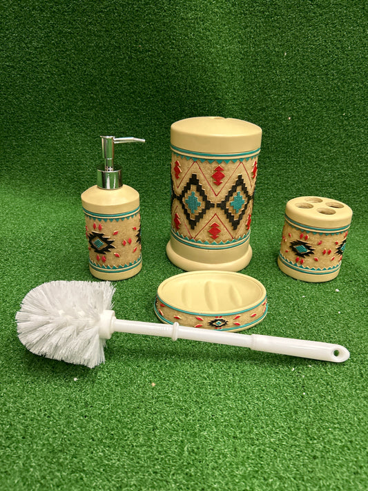 5 Piece Cream Bathroom Set