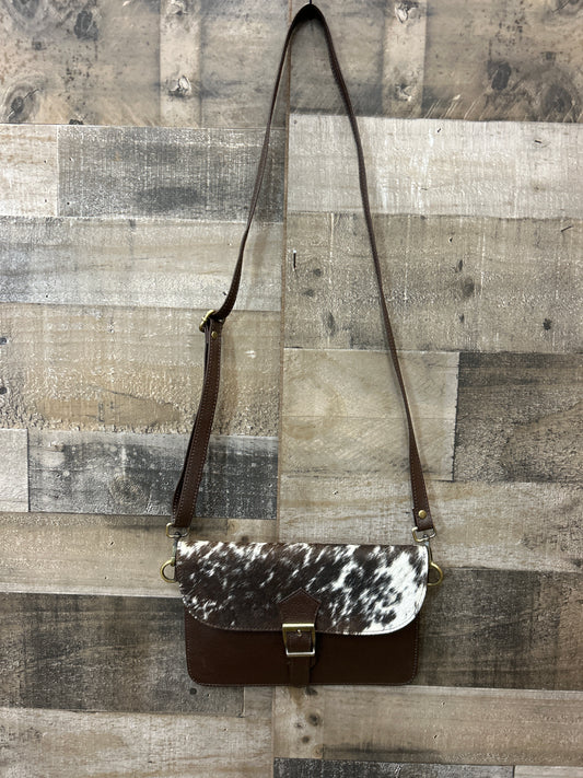 100% Leather With Cowhide 7x10 Purse