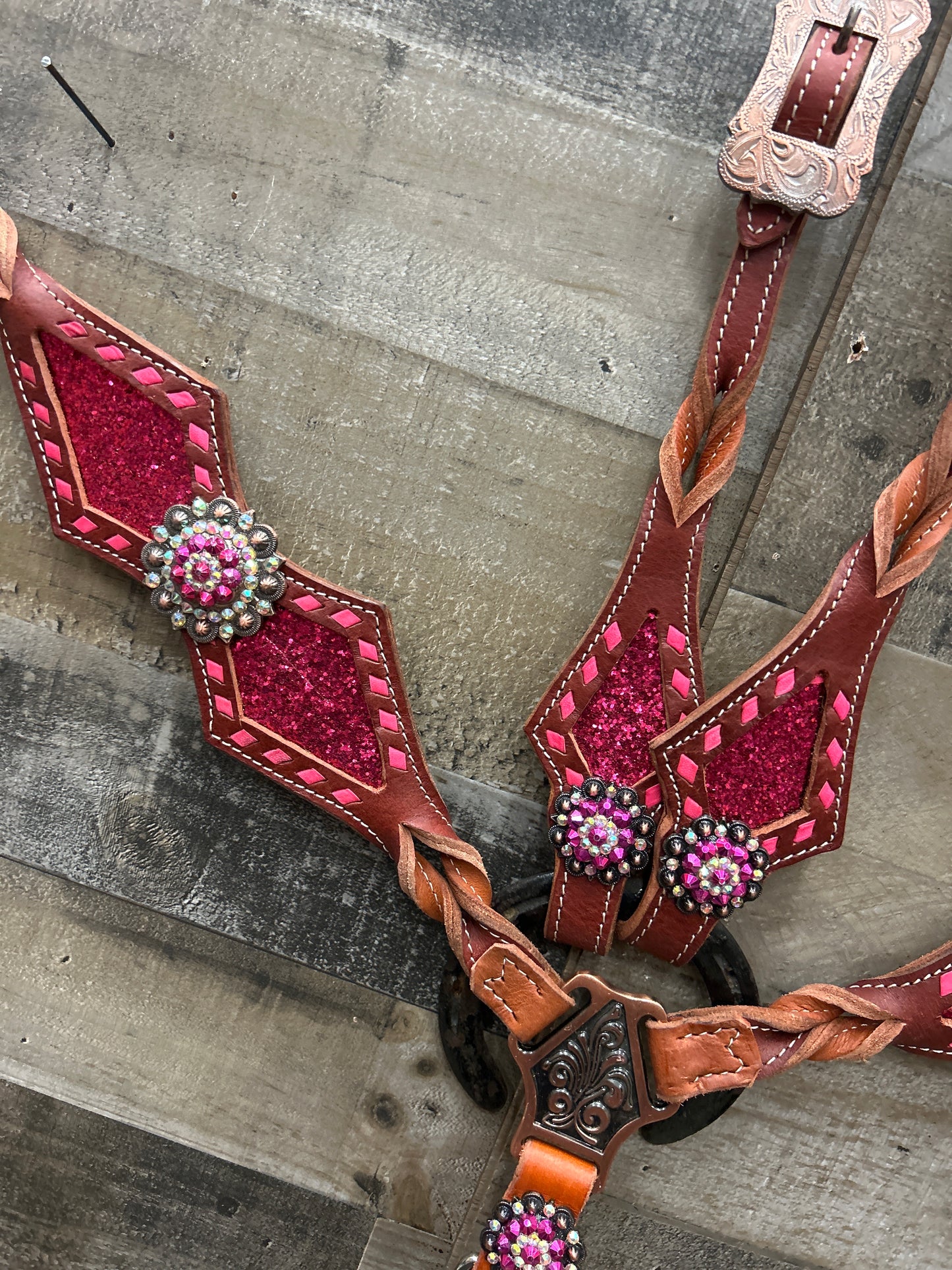 Latigo Leather Tack Set With Glitter