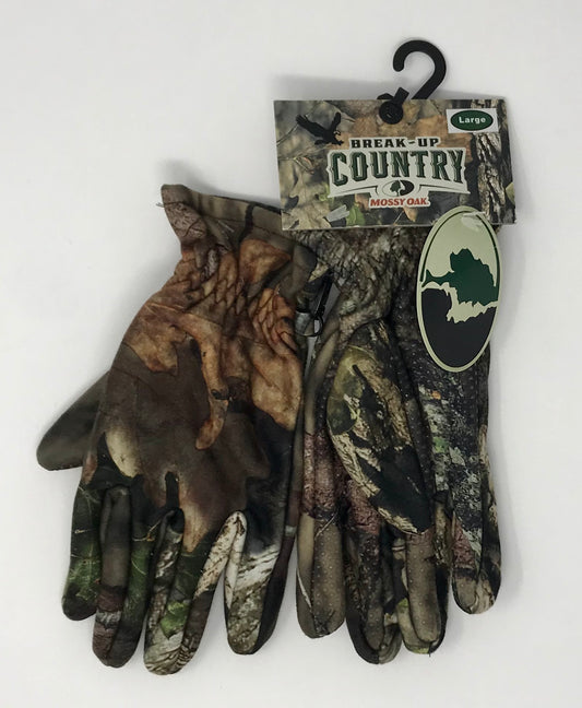 Size Large Men’s Break-Up Mossy Oak Medium Weight Camo Gloves with grip Fingers & Palms