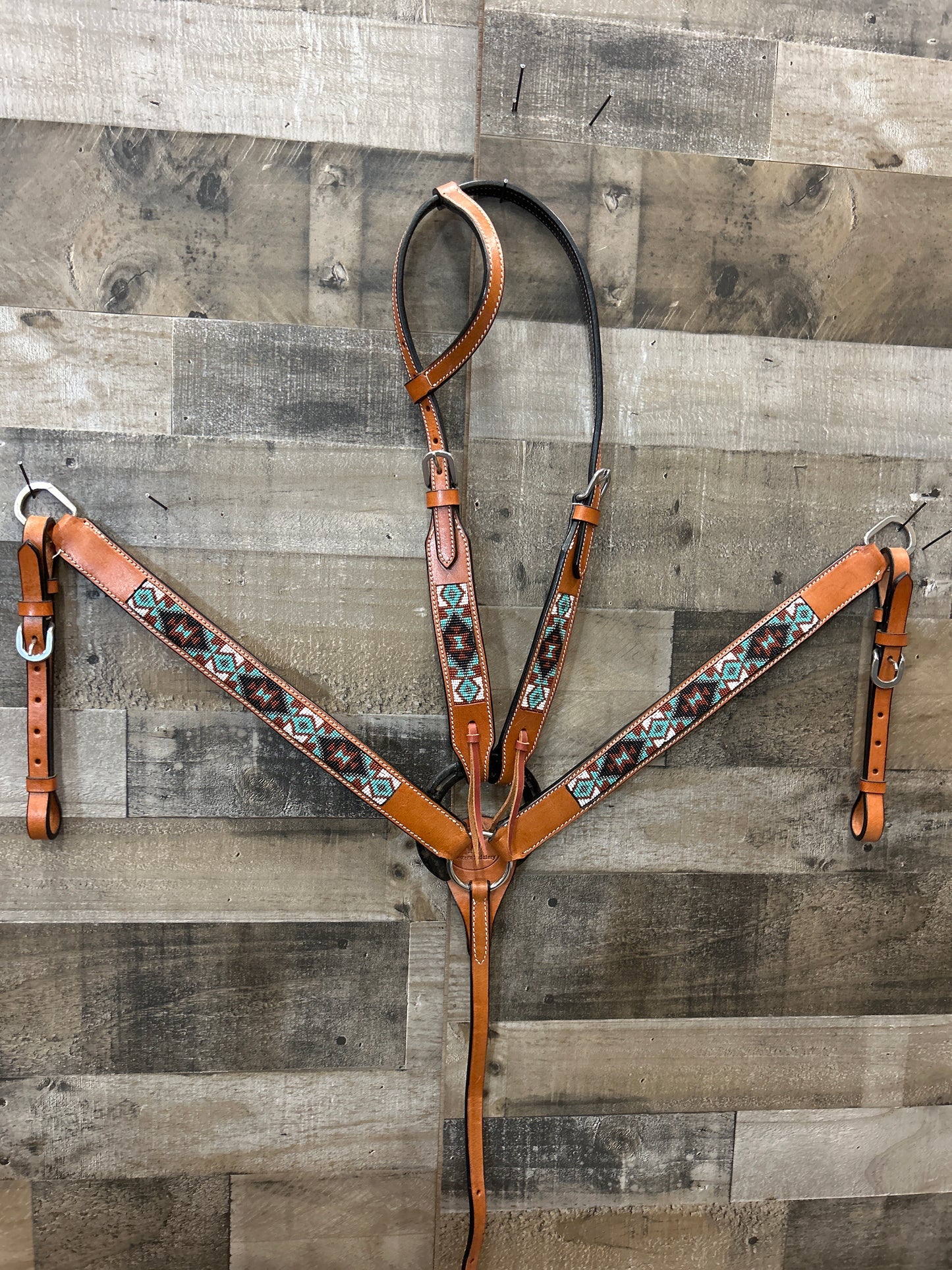 Leather Beaded Tack set
