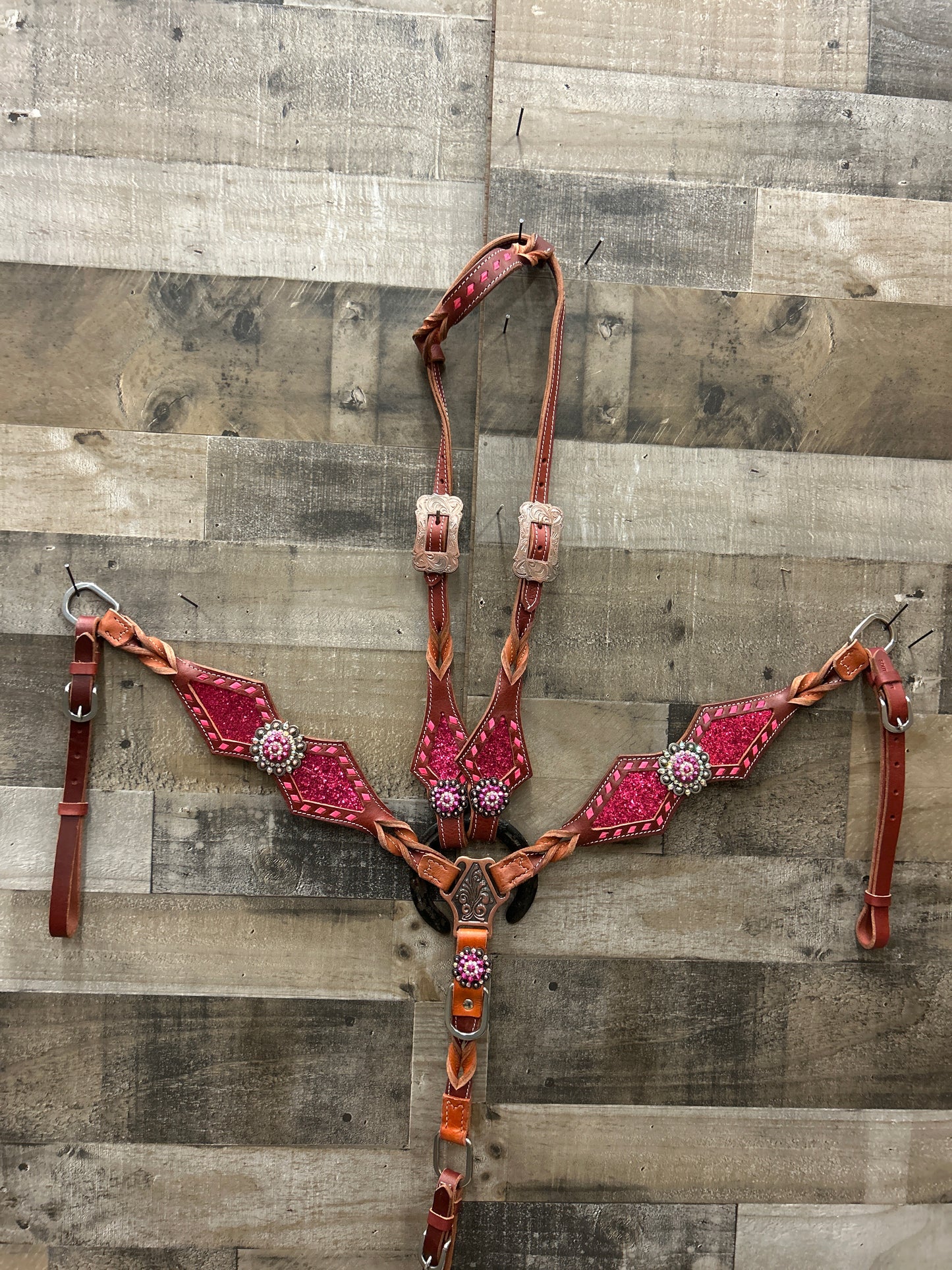 Latigo Leather Tack Set With Glitter