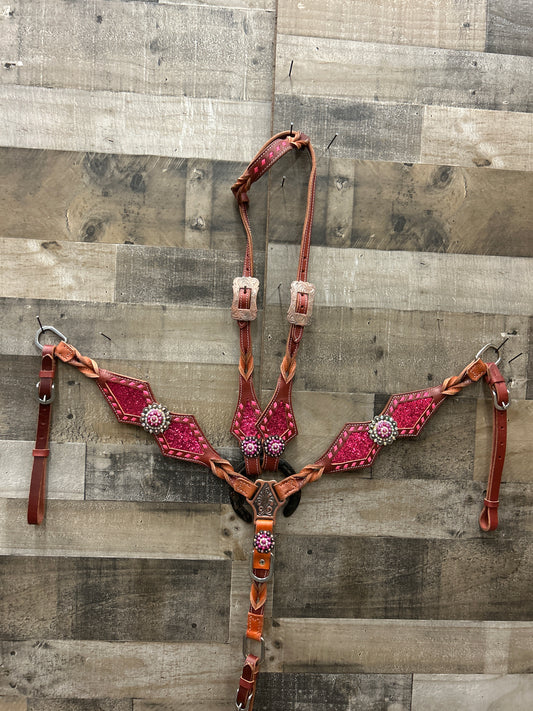Latigo Leather Tack Set With Glitter
