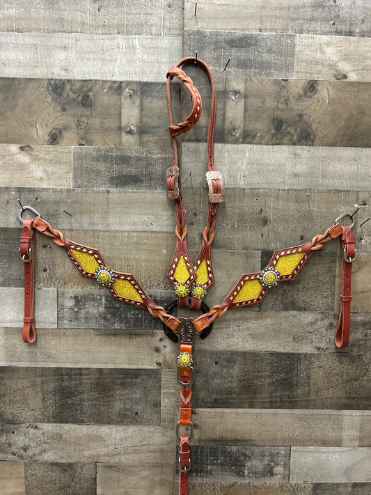 Latigo Leather Tack Set With Glitter