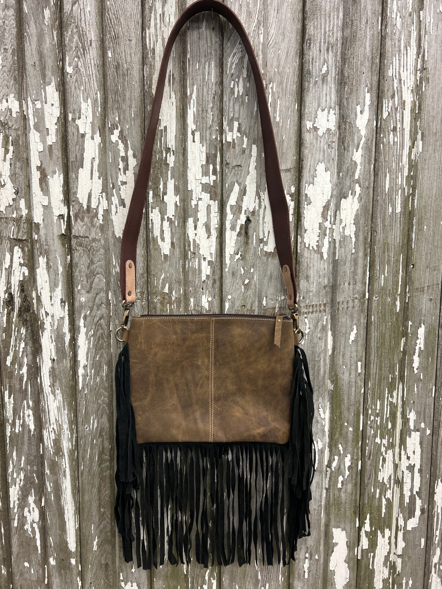 9x12 100% Leather & Cowhide 4 Aces Purse With Matching Shoulder Strap