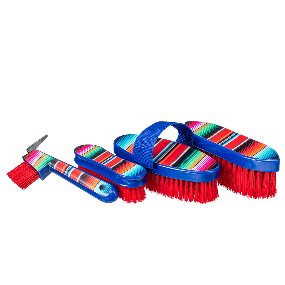 4 pc. Printed Horse Brush Set Serape