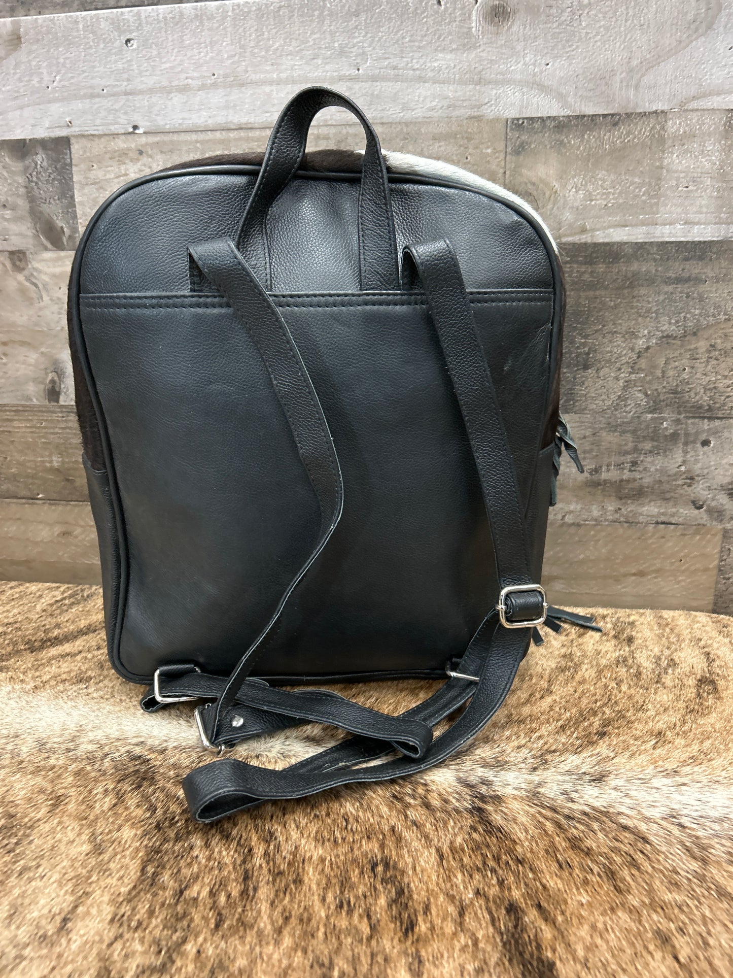 100 % Leather with Cowhide Backpack 13x15x4