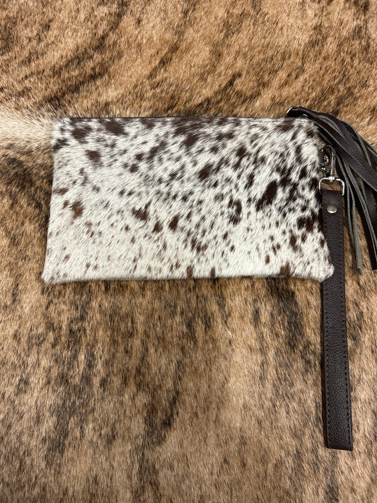 100% Leather With Cowhide 6x9 Wristlet