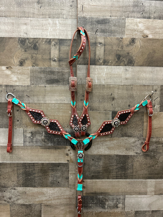Latigo Leather Tack Set With Glitter