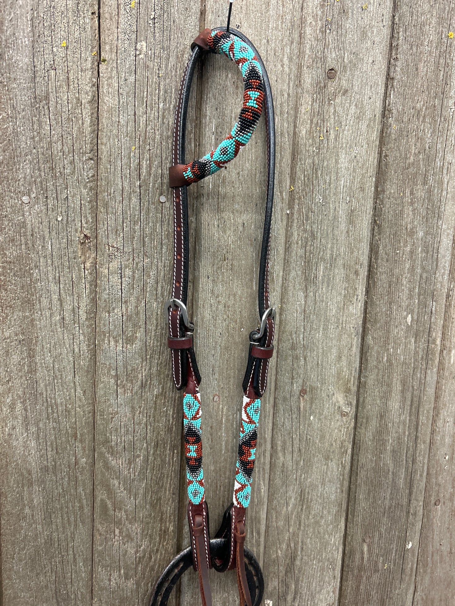 Hot Oiled Beaded Headstall