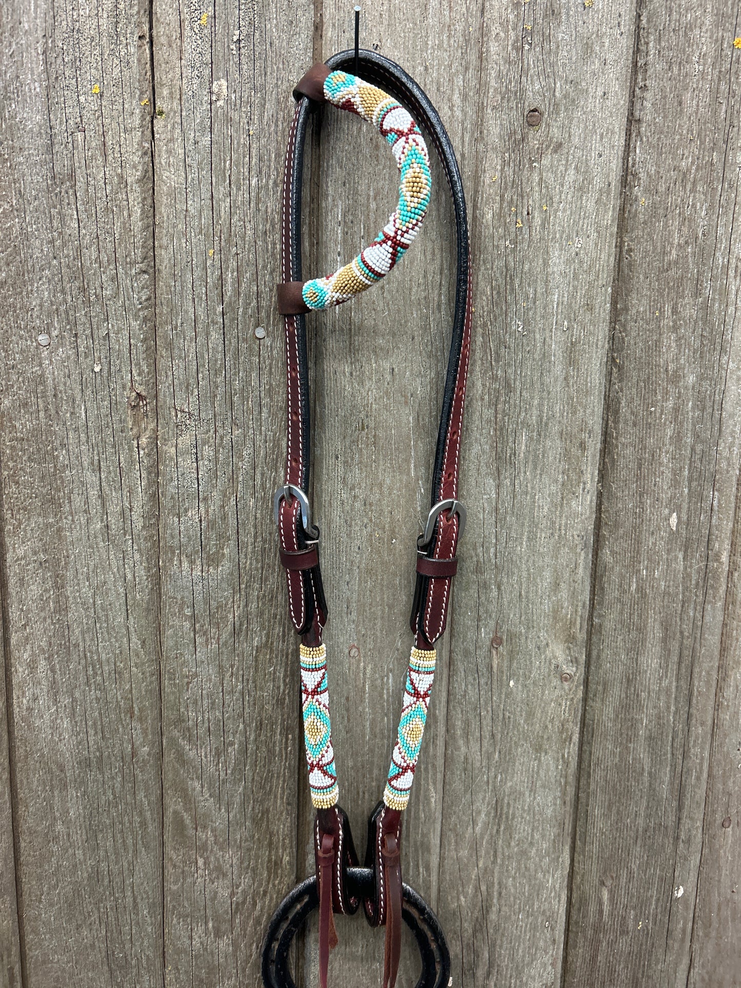 Hot Oiled Beaded Headstall