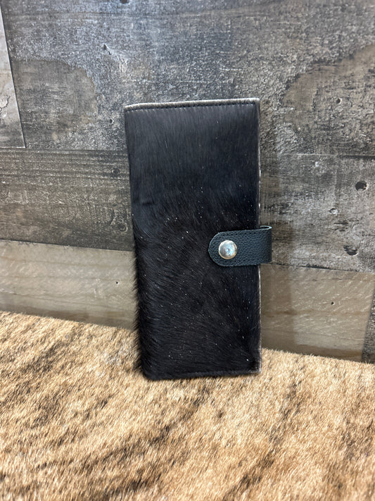100% Leather With Cowhide 4x9 Checkbook Cover