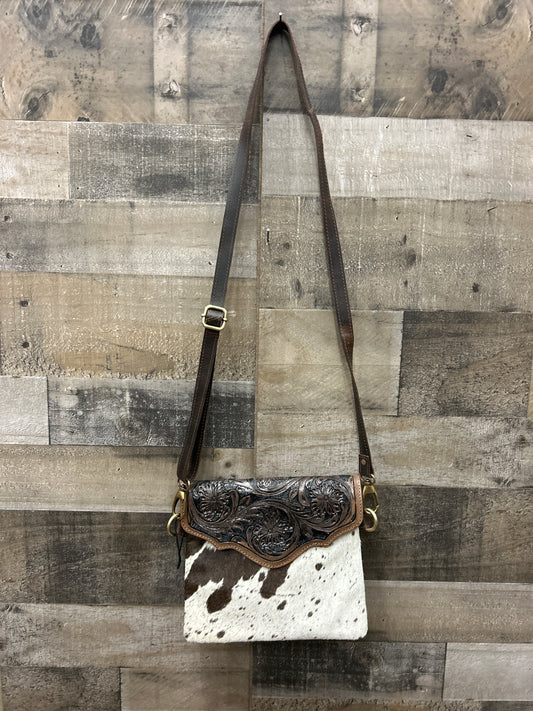 100% Leather With Cowhide Purse 8x9
