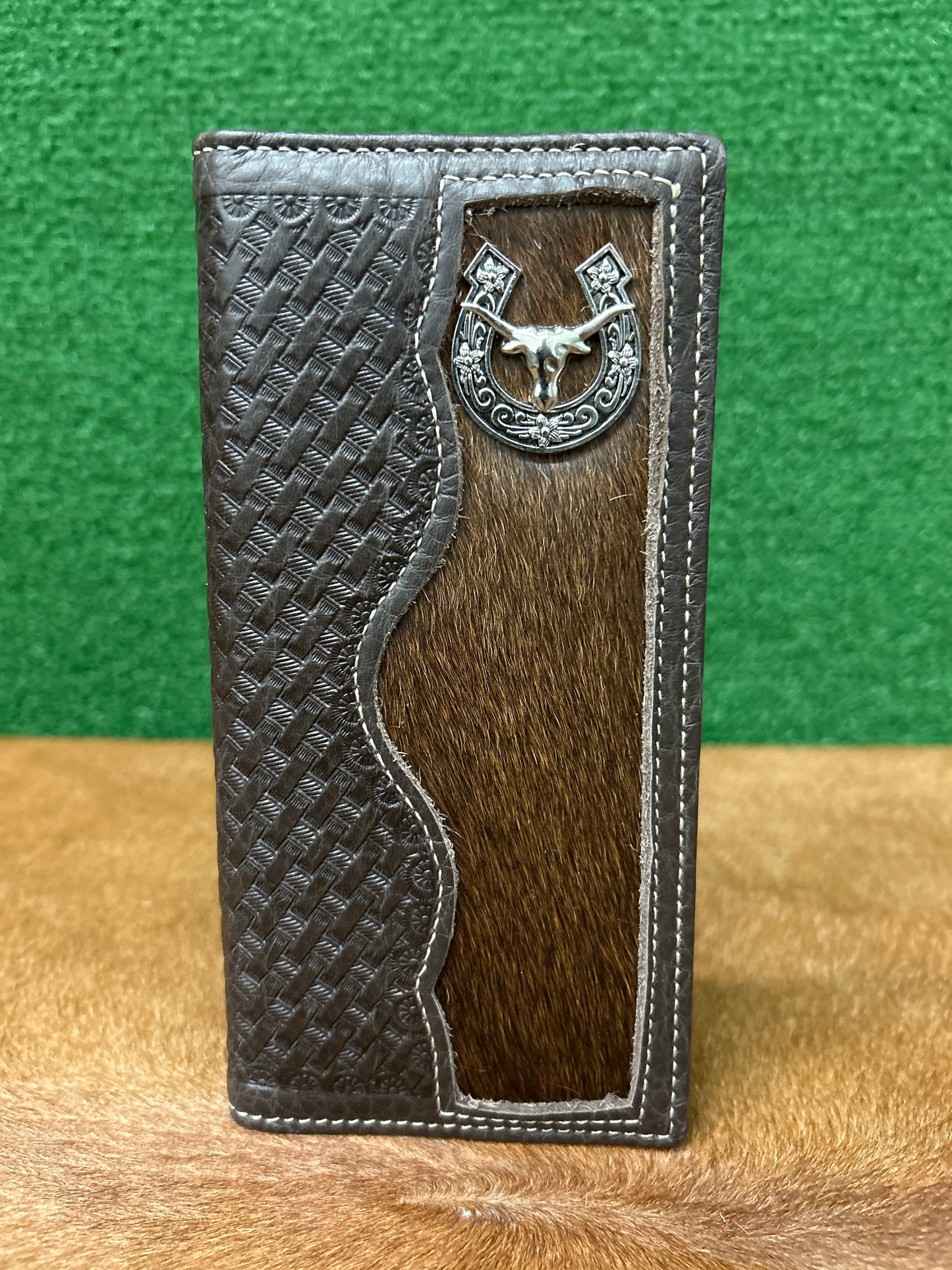 Leather Hair On Hide Check Book