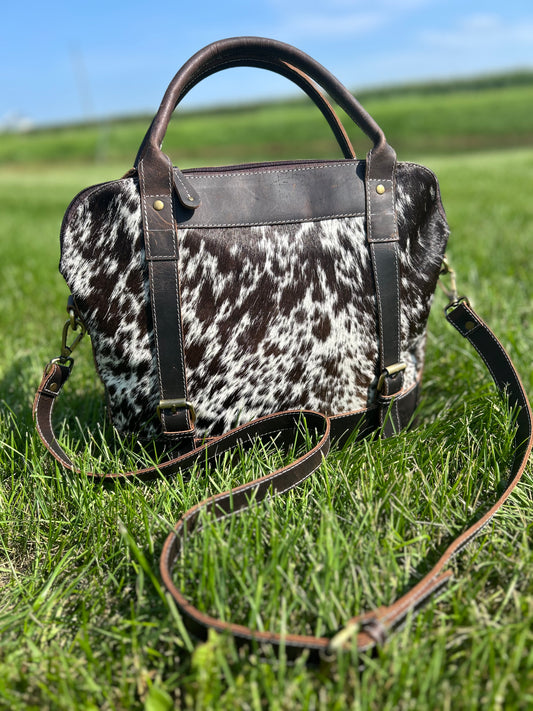 100% Leather with Cowhide 11x15x4
