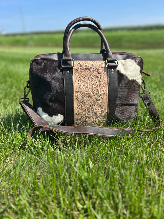 100% Leather With Cowhide 12x16x3