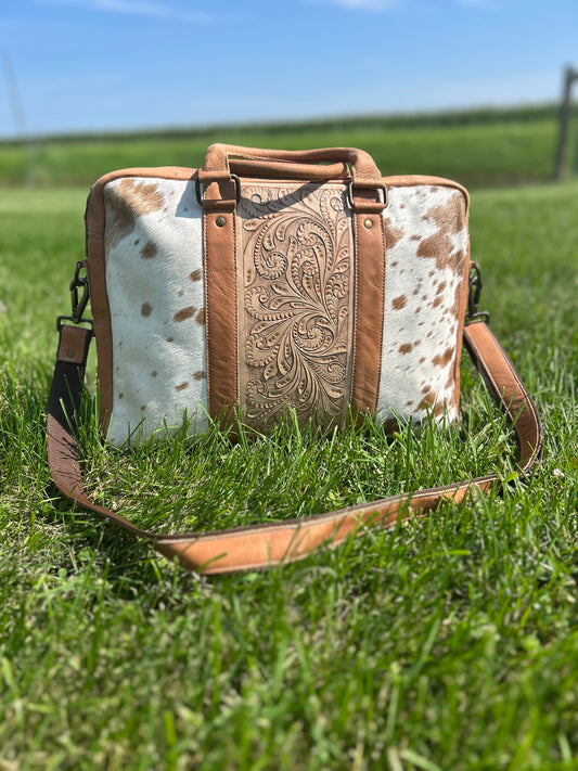 100% Leather With Cowhide 12x16x3