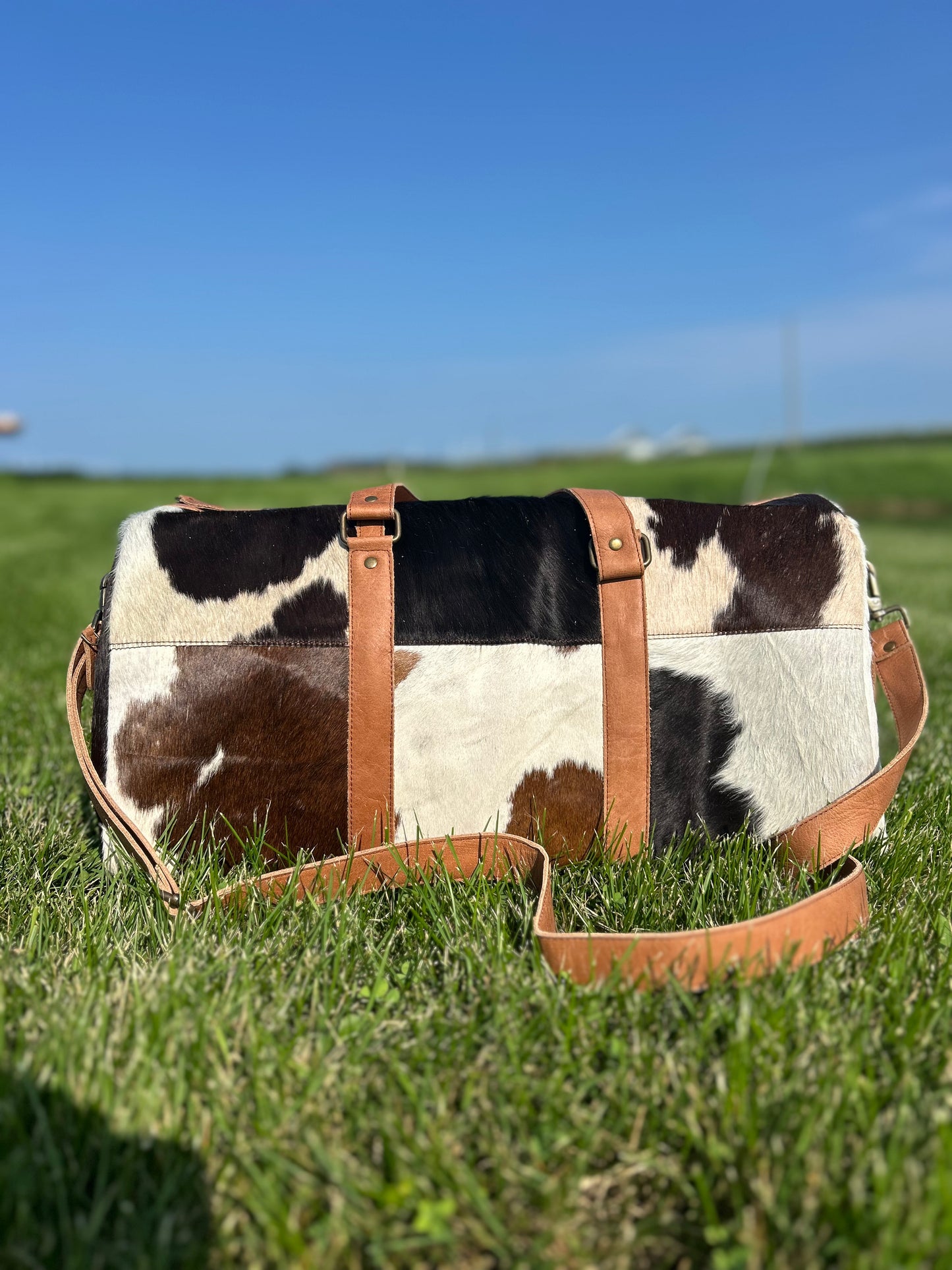 Cowhide Duffel 22x10x10