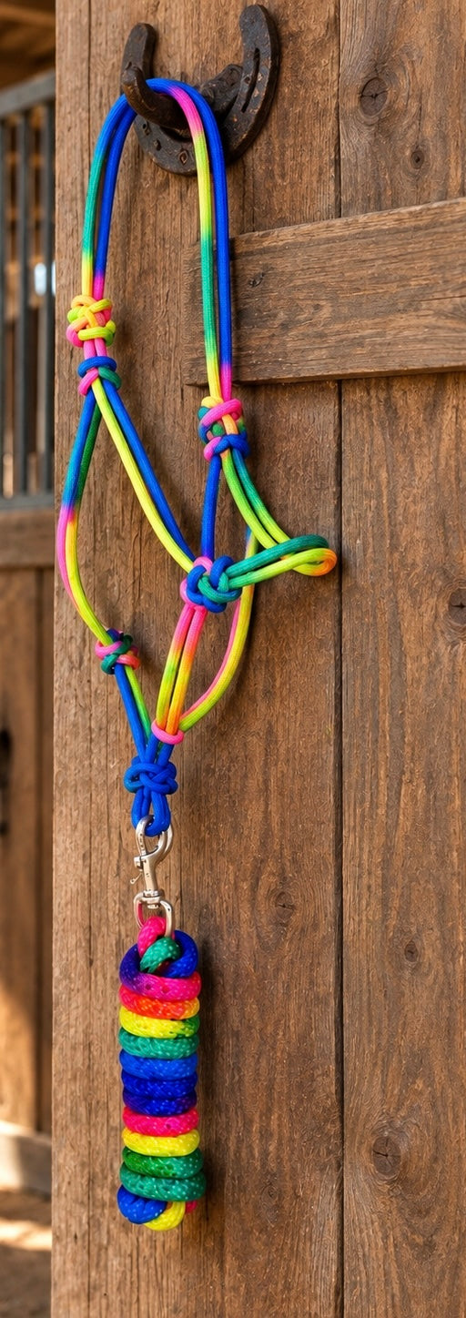 Cowboy halter with 8’ matching lead