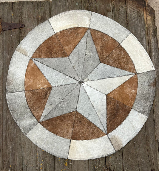 33” Round Genuine Cowhide Rug Nonslip Backing 💥Free Shipping 💥