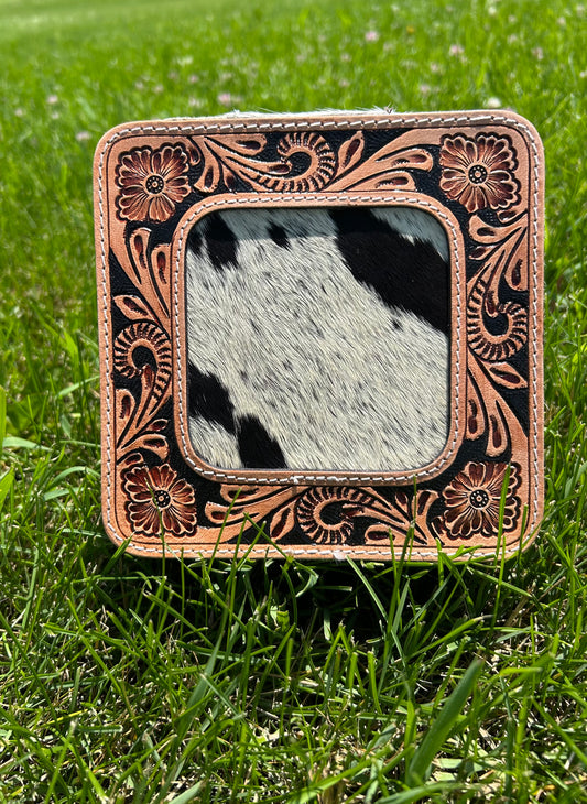 6x6x4.5 Cowhide Jewelry Box