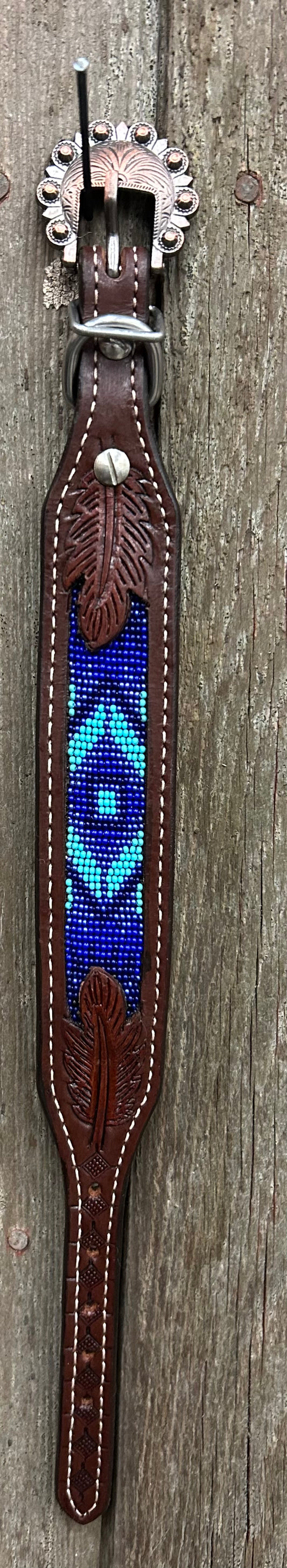 10” Beaded Leather Dog Collar