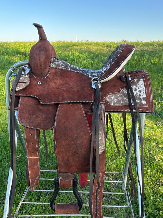 13” South Point Saddle 7” Gullet Real Cowhide ✳️Free Shipping ✳️