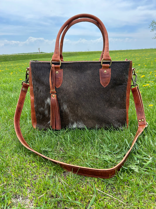 100% Genuine Buffalo Leather Purse 11x14x3 With Real Cowhide ✳️Free Shipping ✳️