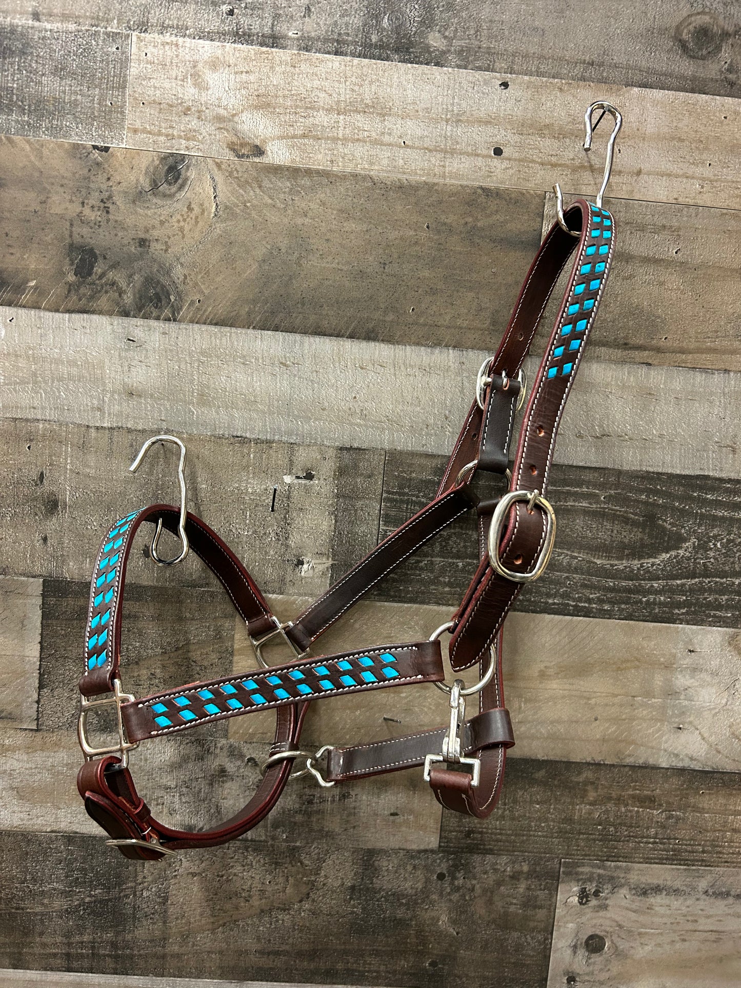 Buckstitched Leather Draft Halter 3 Way Adjustable