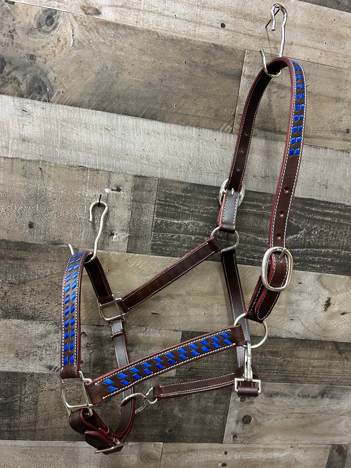 Buckstitched Leather Draft Halter 3 Way Adjustable