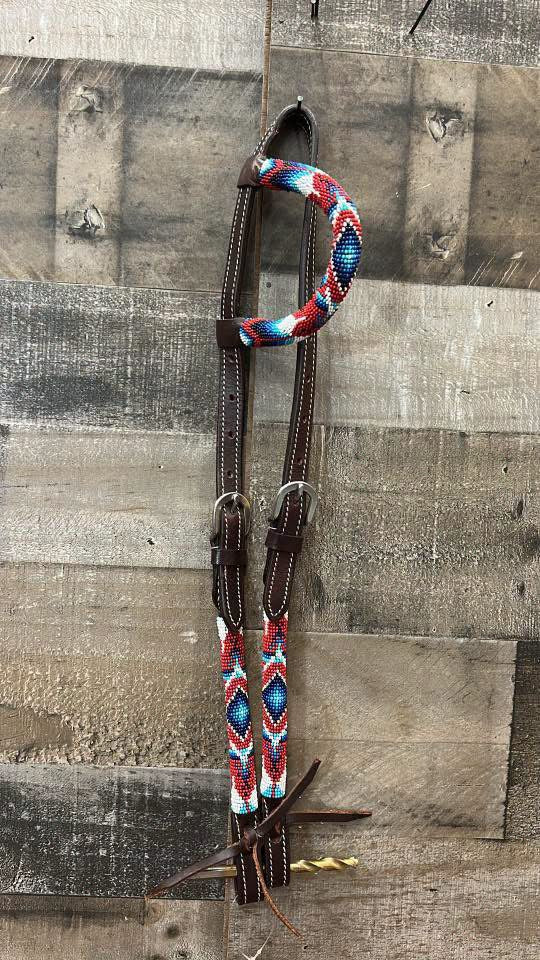 Hot Oiled Headstall With Beads