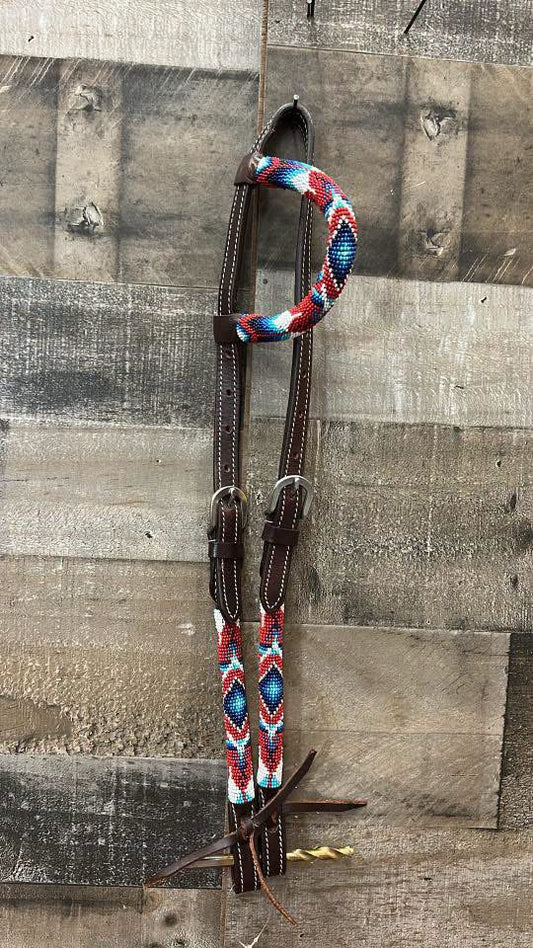 Hot Oiled Headstall With Beads