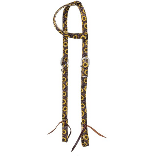 SUNFLOWER TOOLED NYLON EAR HEADSTALL