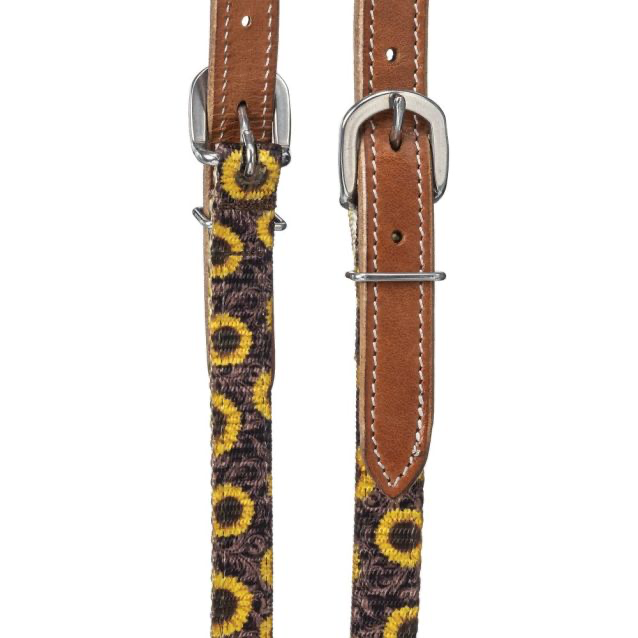 SUNFLOWER TOOLED DOUBLE EAR HYBRID HEADSTALL