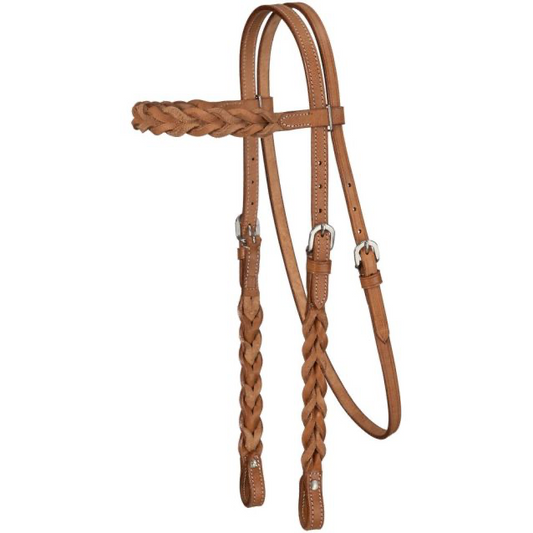 BRAIDED LEATHER BROW HEADSTALL