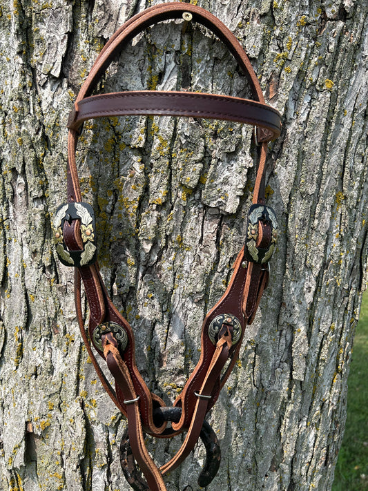 Cob Size South Point Headstall With German Silver Hardware