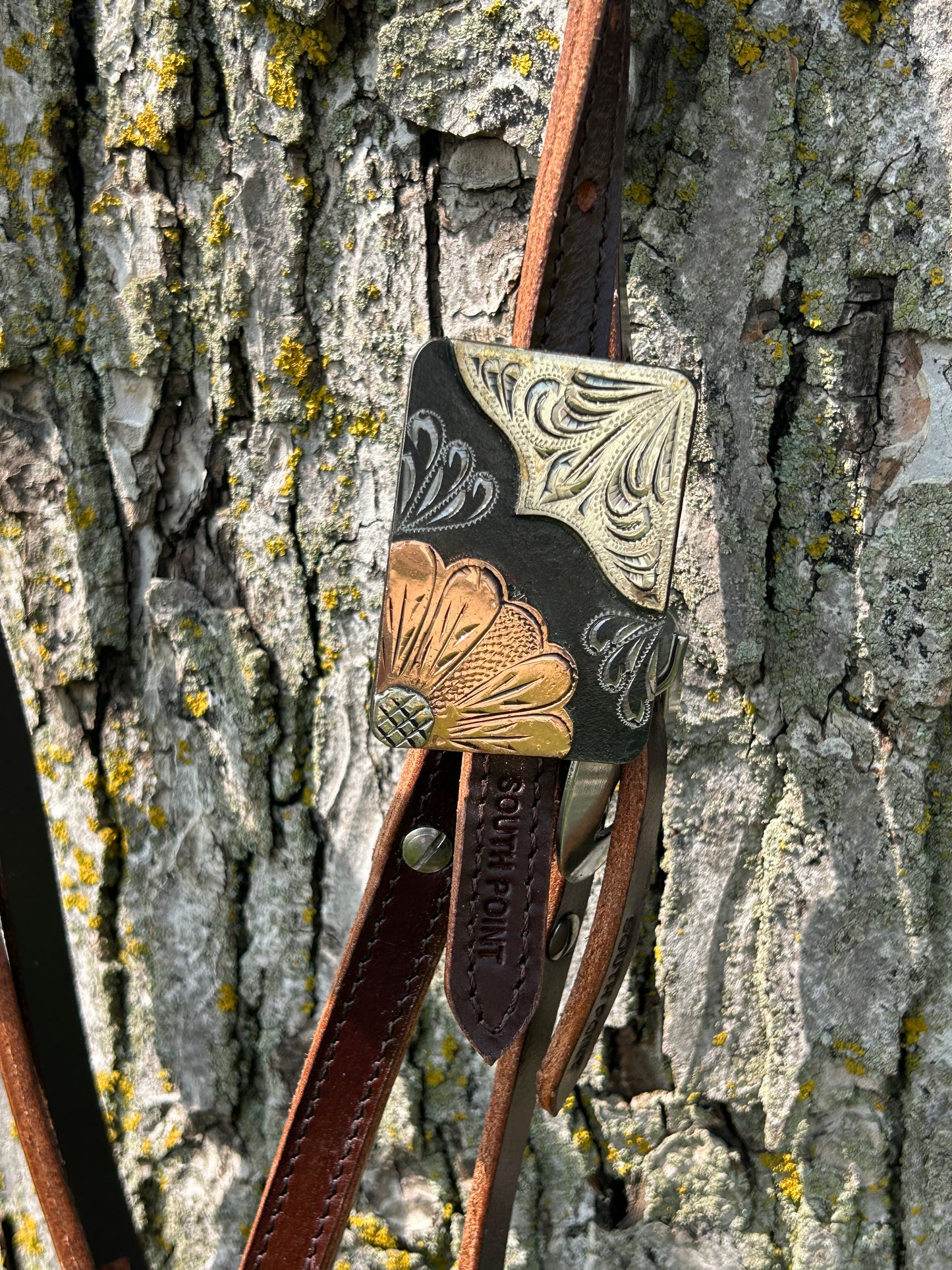 Cob Size South Point Headstall With German Silver Hardware Quick Change Buckle
