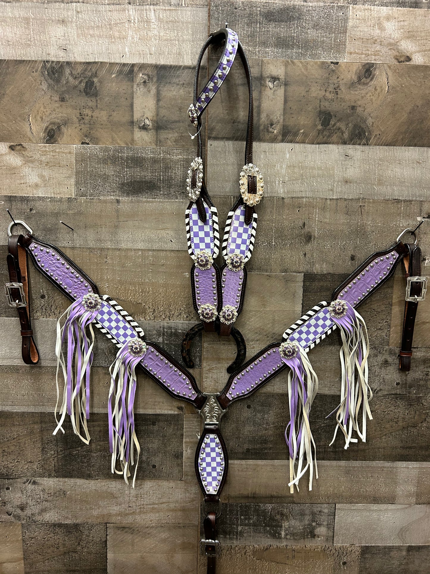 Purple Checker Tack Set