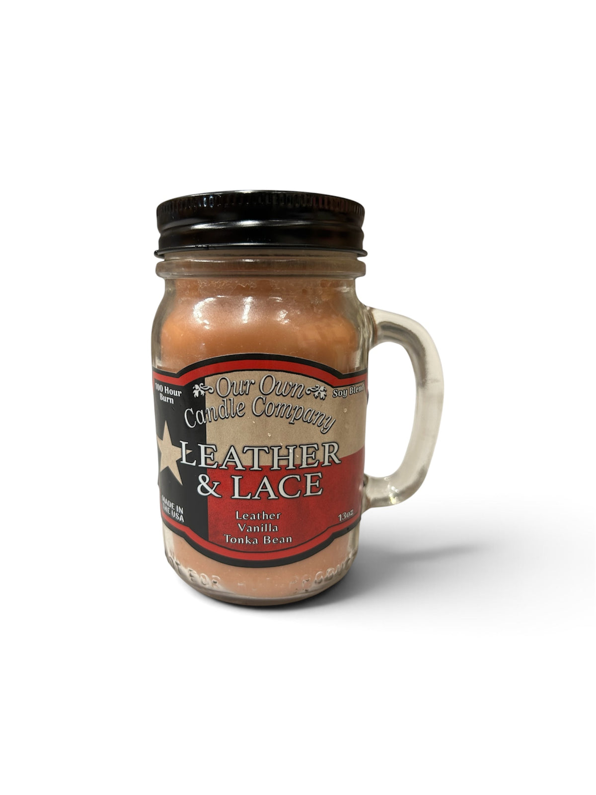 Leather & Lace Candle Scent Leather, Vanilla, Tonka Bean