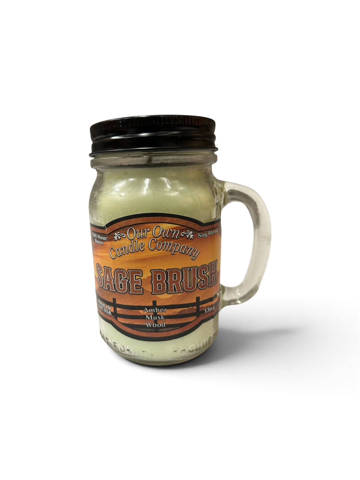 Sage Brush  Candle Scent Amber, Musk, Wood