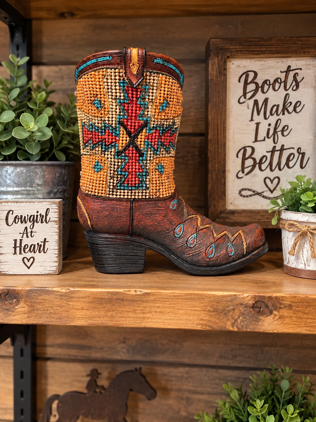 Resin Boot Bank 6"L x 3 1/4"W x 7"H