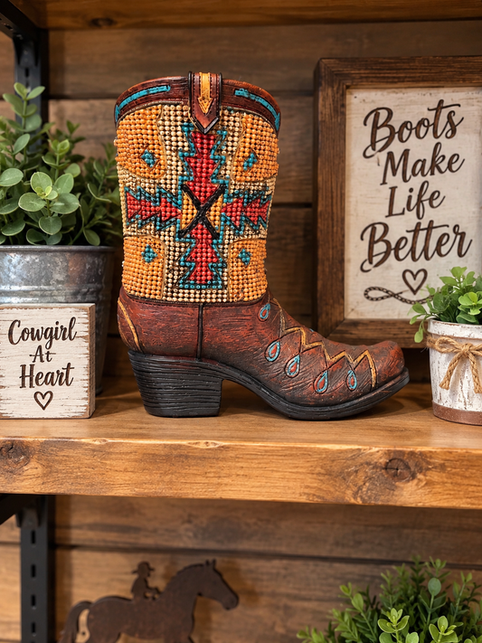 Resin Boot Bank 6"L x 3 1/4"W x 7"H