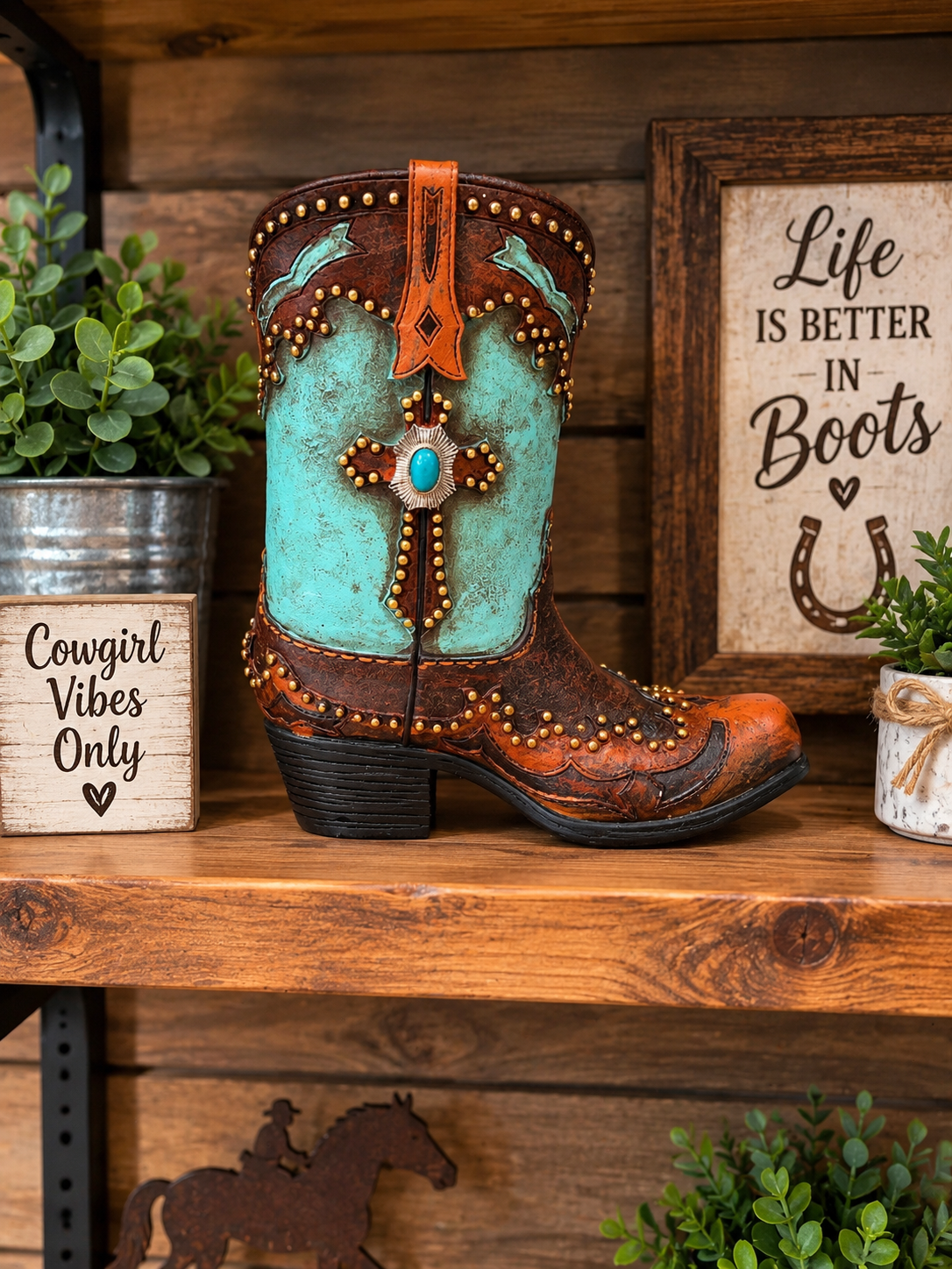 Resin Boot Bank 6"L x 3 1/4"W x 7"H