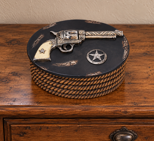 Resin PISTOL TRINKET BOX 6 7/8" x 5 1/8" x 2 1/2"