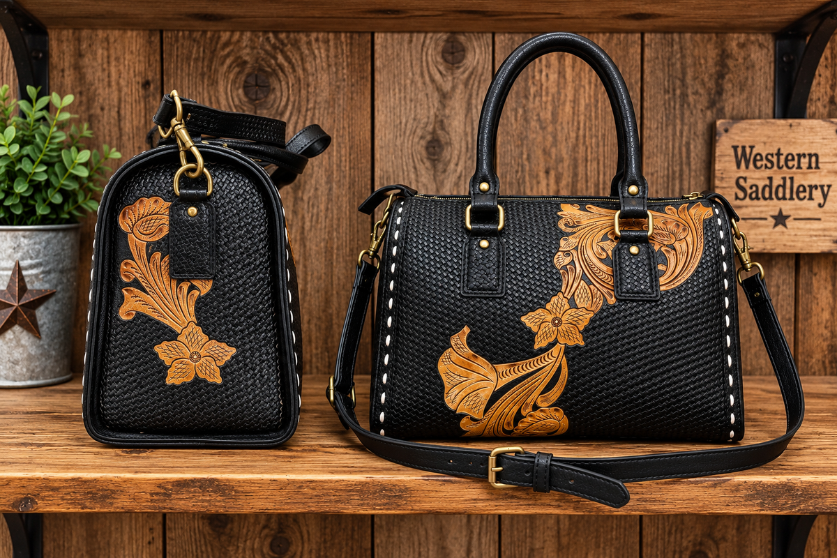 Leather Mini Duffel 14”L x 6.5” W x 10”T